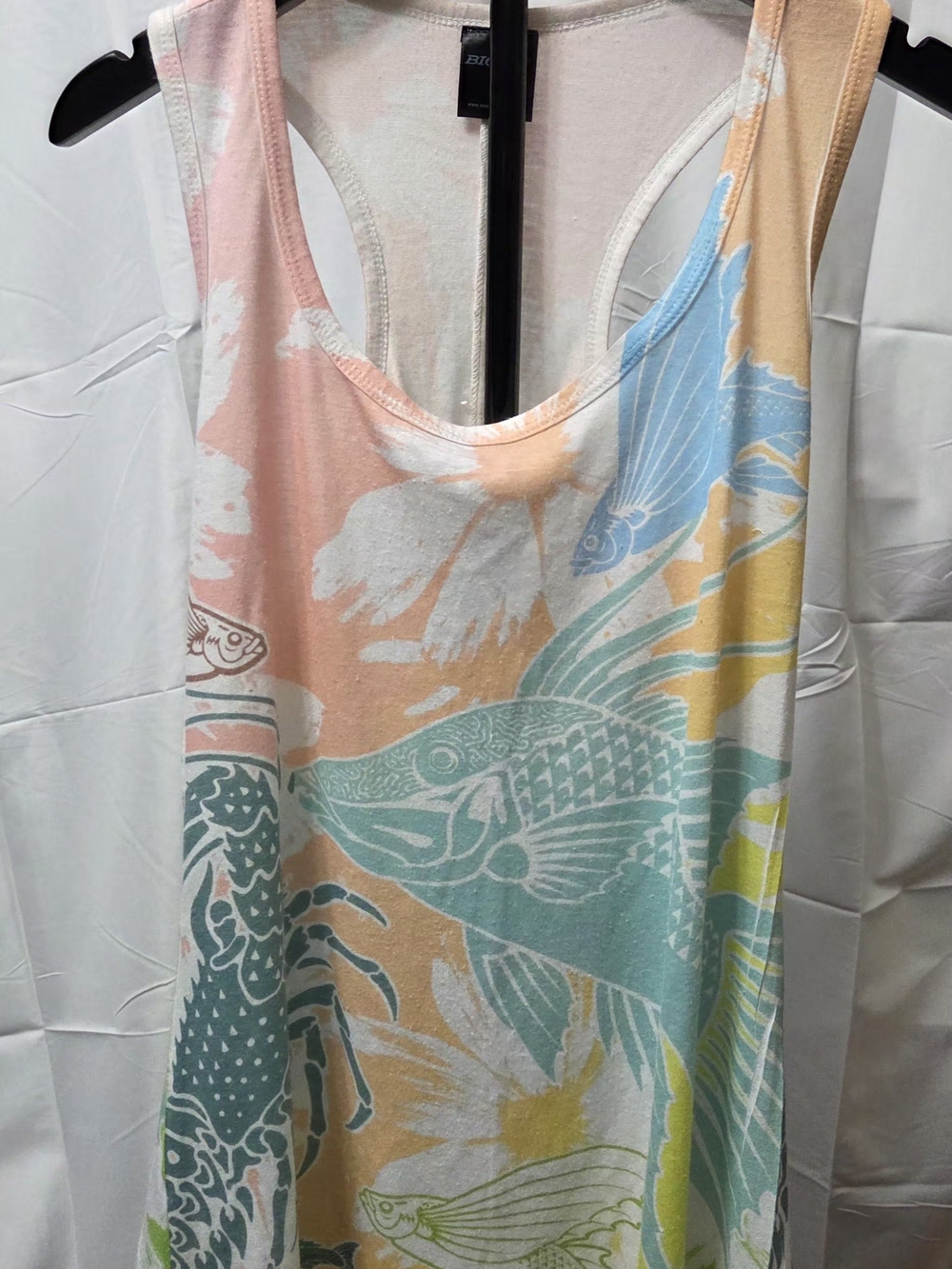 Vintage BigFin Ocean Marine Life Graphic Racerback Tunic Mini Dress